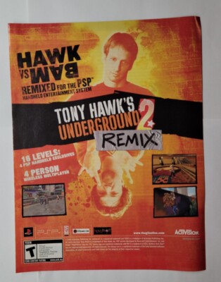 Tony Hawk's Underground 2 Remix THUG PSP 2005 Magazine Print Ad Bam Margera