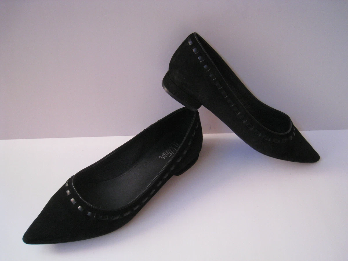 WITTNER MALLORY BLACK SUEDE BALLET FLATS WOMEN S SIZE US 7.5 EU 38