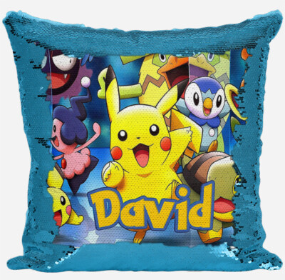 Personalised Football Design Any Name Magic Reveal Blue Sequin Cushion Cover 4 Personalised Football Design Any Name Magic Reveal Blue Sequin Cushion Cover 4