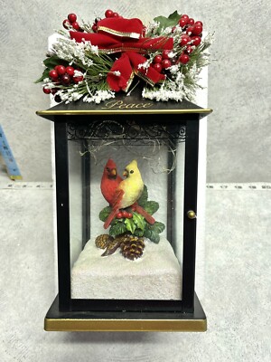 Always In Bloom Natures Glory  Praise Cardinals Illuminated Lantern Christmas