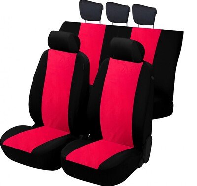 Sitzbezüge für Twingo I Baumwolle schwarz/rot, nach Maß - Made in Italy