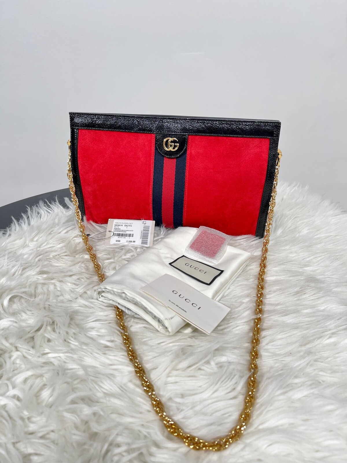 Gucci Ophidia Red Suede Chain Shoulder Bag - Luxury Fashion Accessory image 5
