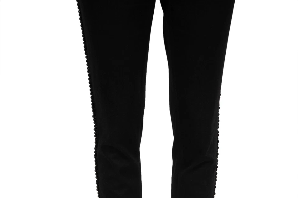 Escada Women Crystal Striped Jeans Size IT 38 Black Stretch Cotton Vintage y2k - Image 4 of 4