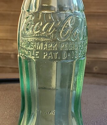 1942 Coca Cola Bottle 6 Oz Green Glass Pat. D-105529 DOTHAN ALA