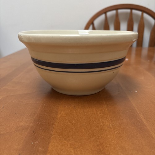 Friendship Pottery, Roseville, OH, 2 Qt. Blue Striped Mixing Bowl - 第 2/4 張圖片