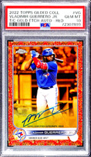 2022 TOPPS GILDED CHROME GOLD ETCH RED VLADIMIR GUERRERO JR. AUTO /5 PSA 10