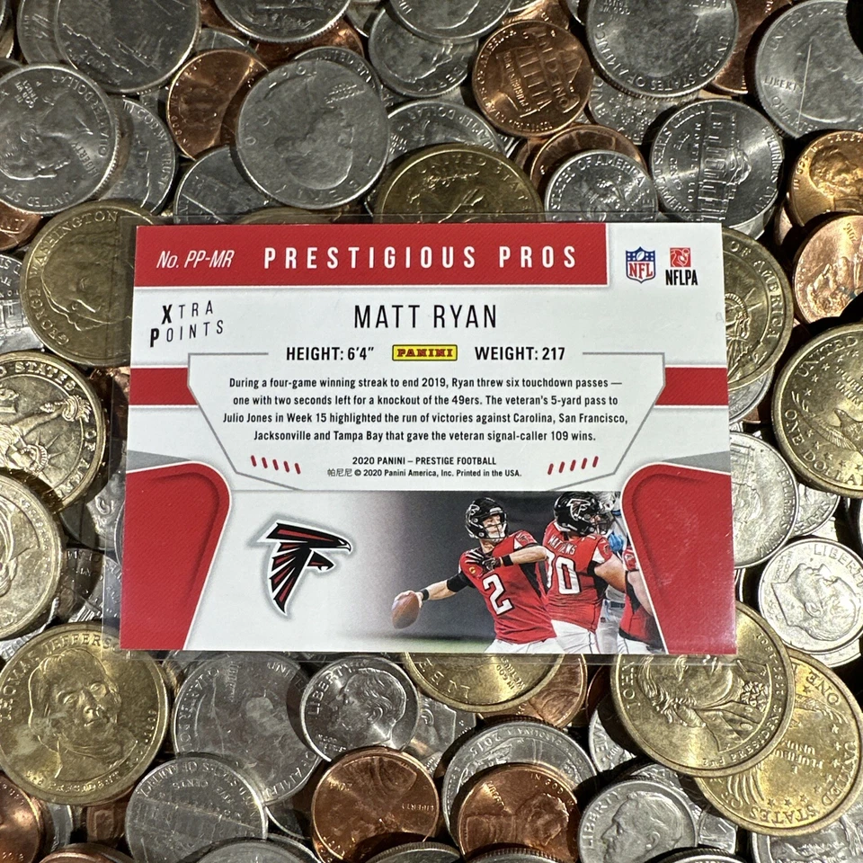 Matt Ryan 2020 Panini Prestige Prestigious Pros Green #'d /199 Atlanta Falcons - Image 4 of 4