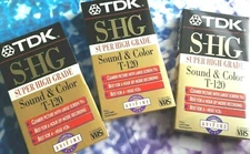3 Pack - TDK® S-HG T-120 (246m) Blank VHS Cassette ACI Fine Technology Plus