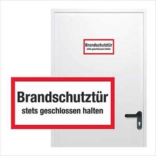 1 Aufkleber Brandschutzt&uuml;r stets geschlossen halten 21x10,5 cm T&uuml;rschild Sticker
