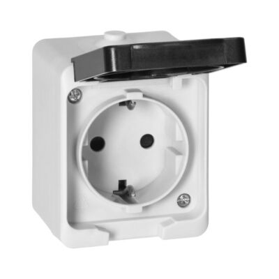 Feuchtraum Steckdose IP54 Aufputz – 230V, 16A, Mit Schalter/Taster, Ideal Für Werkstatt & Außenbereich