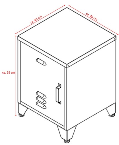 Metallschrank Stahlschrank Werkstattschrank MINSKOW rot 1türig Stahl Büroschrank - Bild 10 von 10