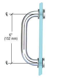 CRL SSP6CH Polished Chrome 6 Single-Sided Solid Brass 3/4 Pull Handle - Bild 2 von 2