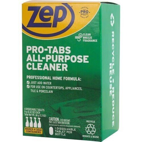 Zep Pro-Tabs All-Purpose Cleaner Tablets - Concentrate Tablet - 32 oz (2 lb) - 4 - Picture 1 of 3