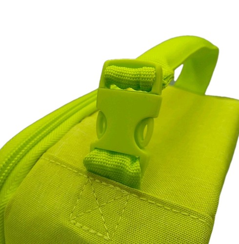 Fulton Upright Insulated Lunch Bag Hardliner Bright Green Zipper Closure School - Picture 8 of 11
