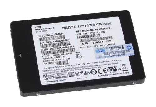 SSD Samsung HPE 1,92TB 2,5 SATA 6Gb PM863 MZ-7LM1T90 816876-005 816954-001