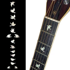 White Pearl Doves Fretboard Inlay Stickers-Guitar&Bass Fret Markers,Easy Peel De