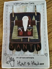 Clothesline Santa Complete Wool Kit, pattern, wool and fabric, New
