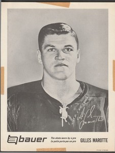 VINTAGE 1960s BAUER SKATE  PROMO PREMIUM GILLES MAROTTE CHICAGO BLACK HAWKS RARE