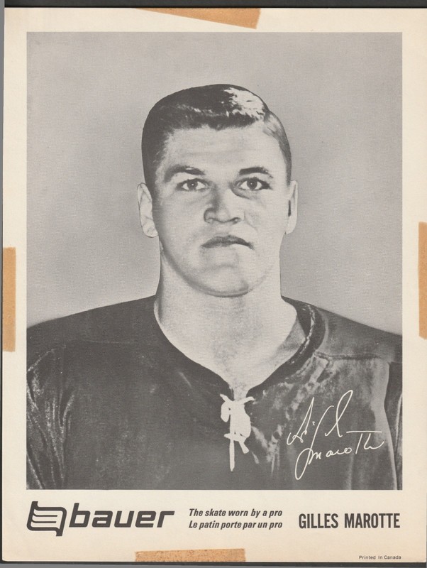 VINTAGE 1960s BAUER SKATE  PROMO PREMIUM GILLES MAROTTE CHICAGO BLACK HAWKS RARE