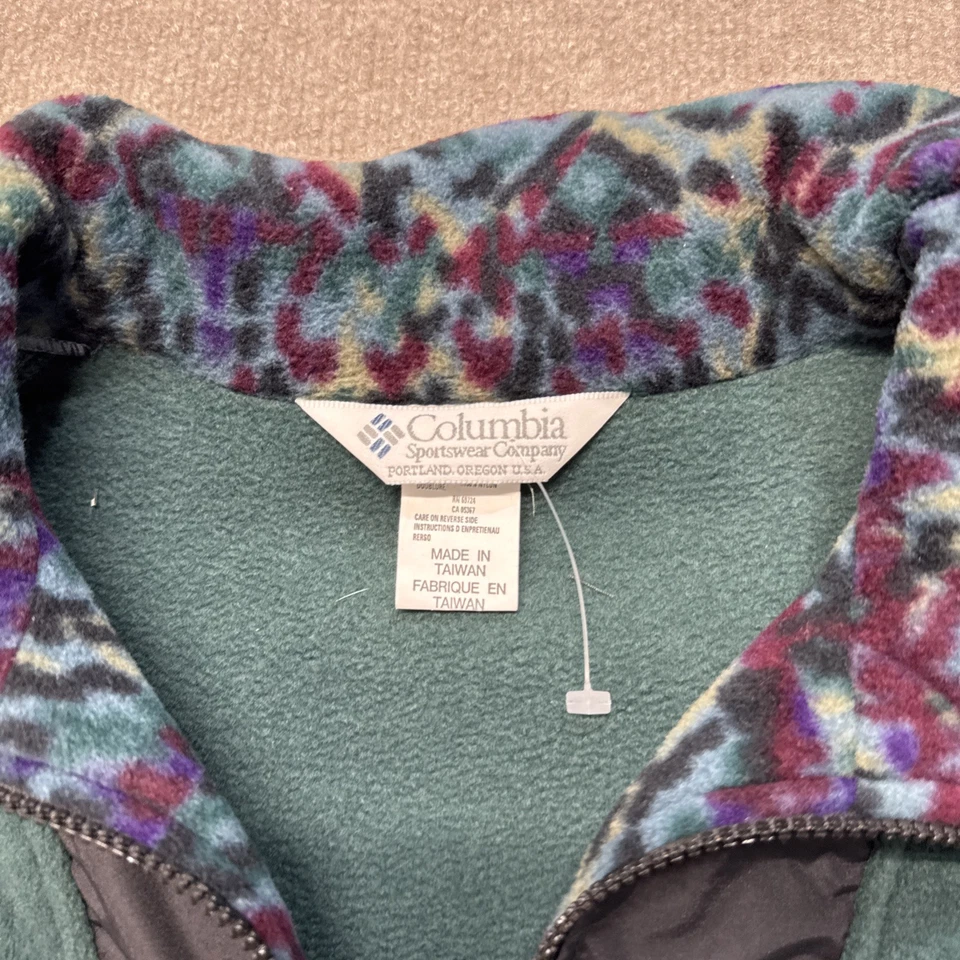 Vintage Columbia Fleece Size XL Aztec Full Zip 90s Outdoors Sweater NOS - Image 4 of 4