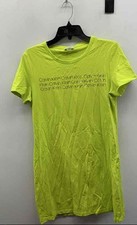 Calvin Klein Women's Neon Green Block Logo Short Sleeve T-Shirt Dress Sz M