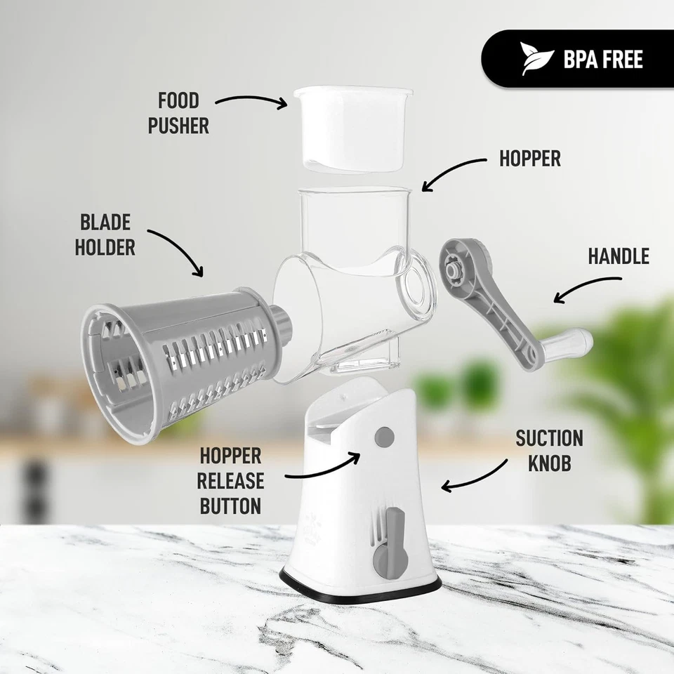 5 in 1 rotierende Käsereibe & Gemüseschneider - Bild 4 von 4