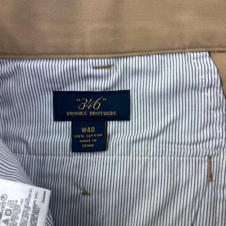 Pantalones Cortos Brooks Brothers 346 Hombres 40 Marrón Algodón Frente Plano Chino Cortos Nuevos con Etiquetas Foto 2 de 4