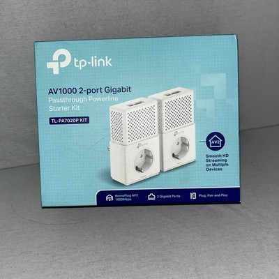 TP-LINK TL-PA7020P AV1000 2-Port Gigabit Passthrough Powerline Adapter Kit