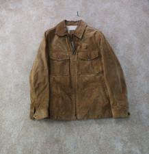Vintage GAP Beige SUEDE Leather Jacket Mens s...