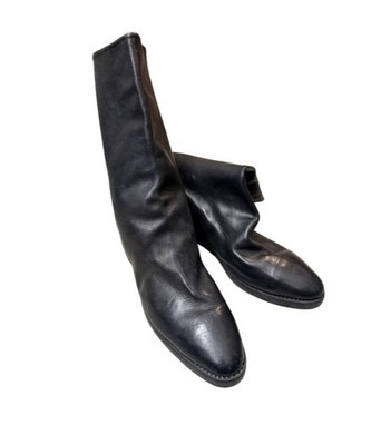 Guidi Black Back Zip Black Leather Boots Size 40 US 9 Mid Length