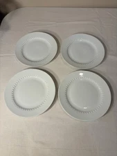Home Trends “Canopy” Beaded Salad Plates, Set Of 4, 9” Plates, 1 Chipped