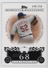 2008 Moments & Milestones /150 CC Sabathia (2007 AL Cy Young 209 Ks) #51 HOF xr1