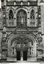 Postcard - 01 - Village in Bresse - Church of Brou - Western Portal - Men