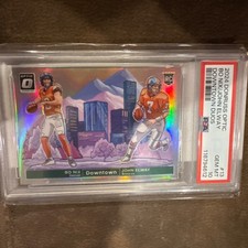Bo Nix John Elway 2024 Donruss Optic Downtown Duo PSA Gem MT 10