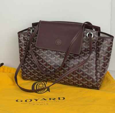 Goyard Sac Rouette PM Bag in Burgundy Goyardine Coated Canvas E1