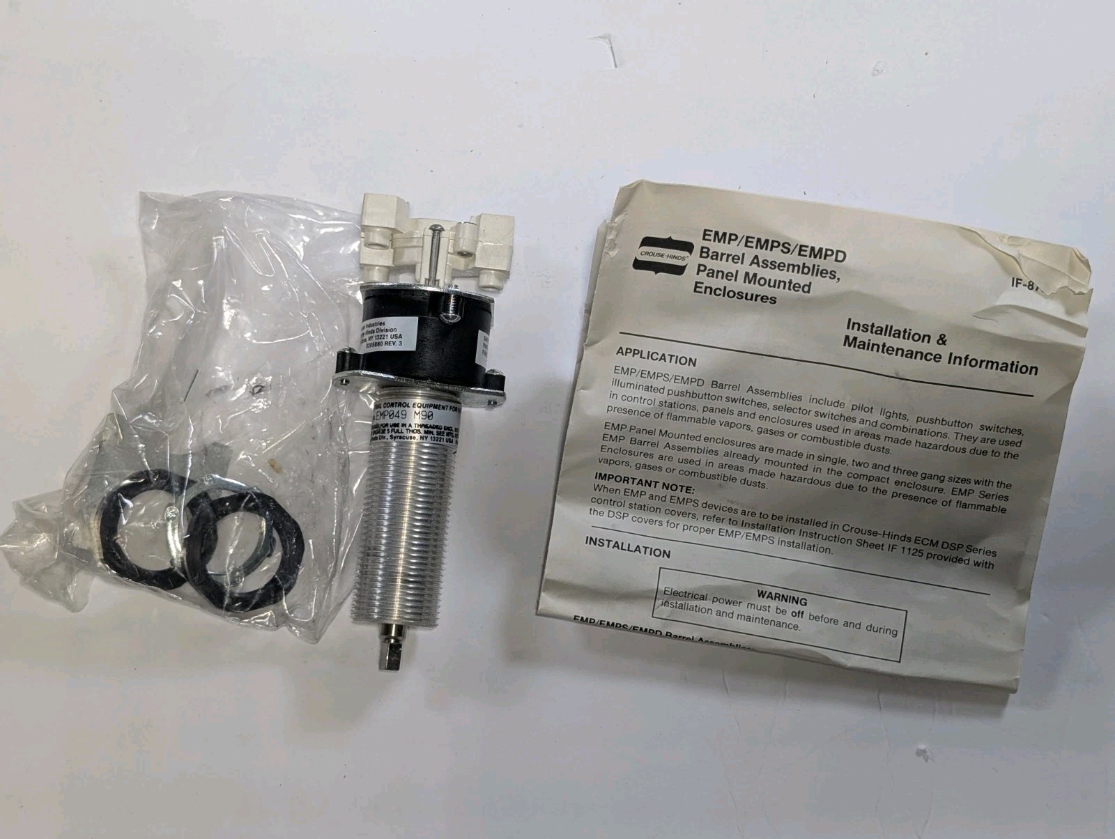 Crouse-Hinds EMP049 Explosionproof 2-Position Selector Switch NO KNOB 1NO-1NC