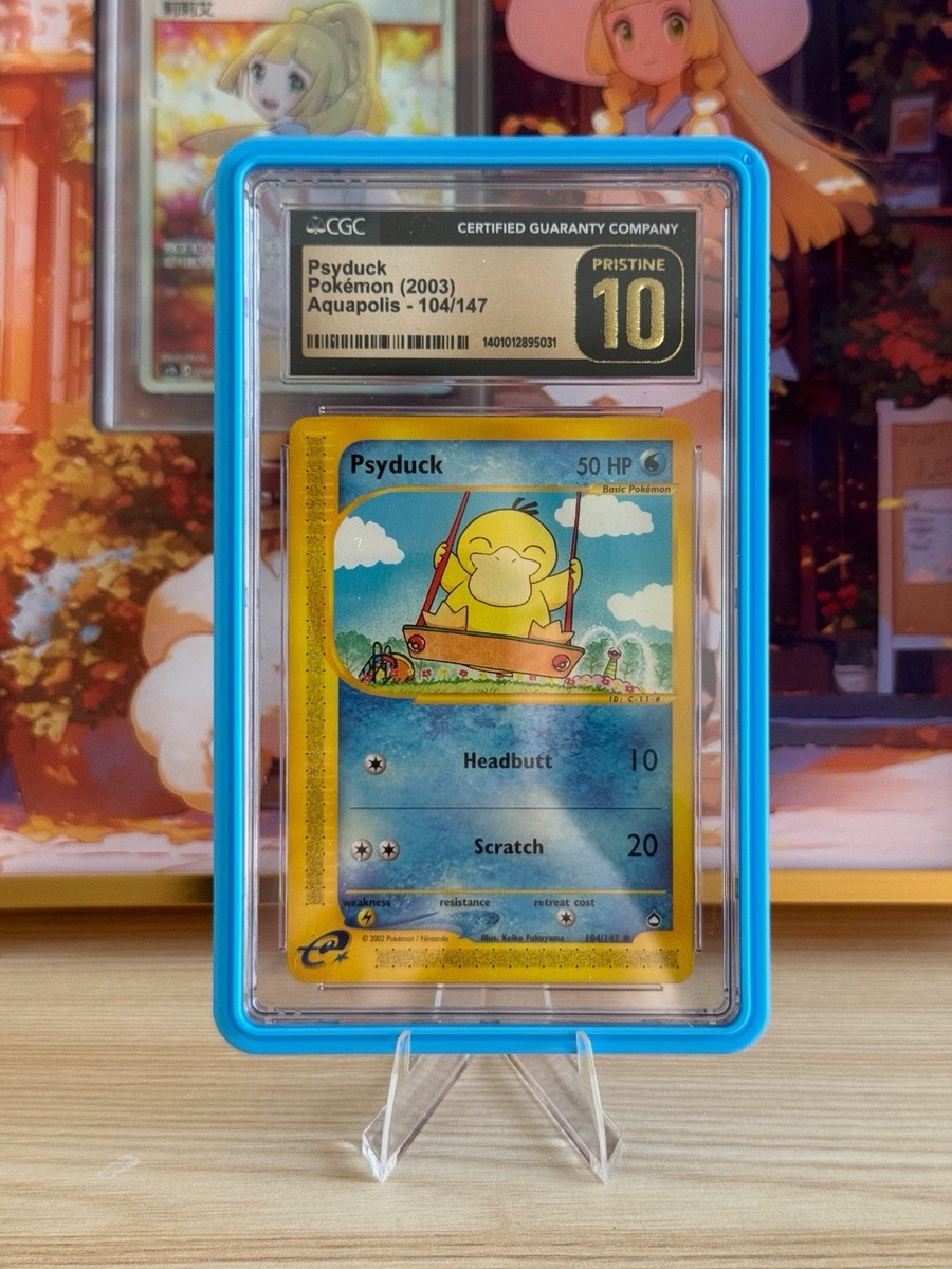 CGC Pristine 10 Psyduck Aquapolis 104/147 Pokemon 2003 Low Pop of