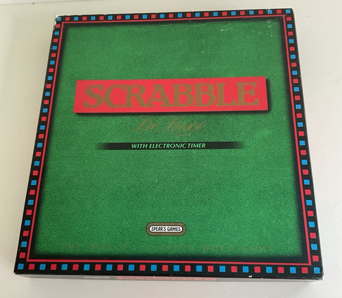 Scrabble Deluxe mit Plattenspieler und elektronischer Zeitschaltuhr 1988 Spears Spiele komplett