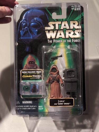 Star Wars JAWA and GONK DROID Power of the Force 1999 Action Figure Comm Tech
