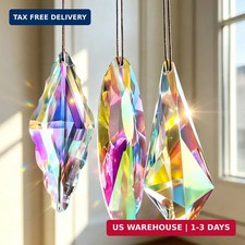 YU FENG 3PCS Crystal Suncatcher Prism, AB Rainbow Maker for Window