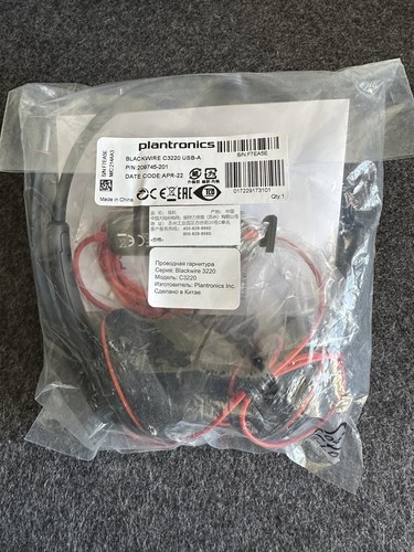 Plantronics Blackwire C3220 USB-A Stereo Headset - Black - 第 1/1 張圖片