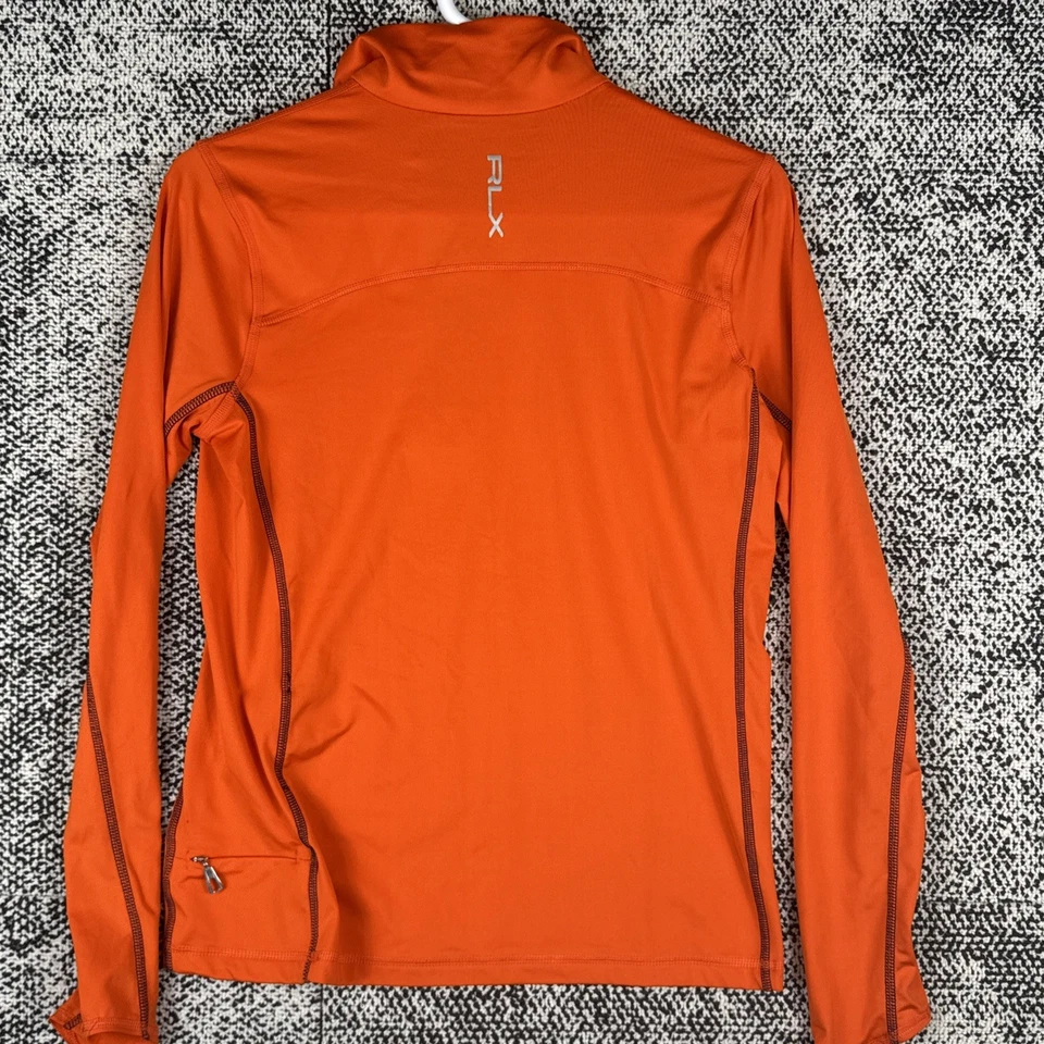 Pullover Ralph Lauren RLX 1/4 Cremallera Para Hombre Pequeño Naranja Manga Larga Ligero Foto 3 de 4