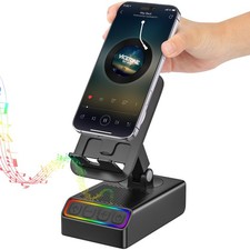 Wireless Induction Audio Bluetooth Speaker 5in1 Phone Holder Emergency Rechar...