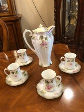 Vintage RS Prussia Floral Tea Set, 10 Piece Porcelain Tea Service, Roses, Flower