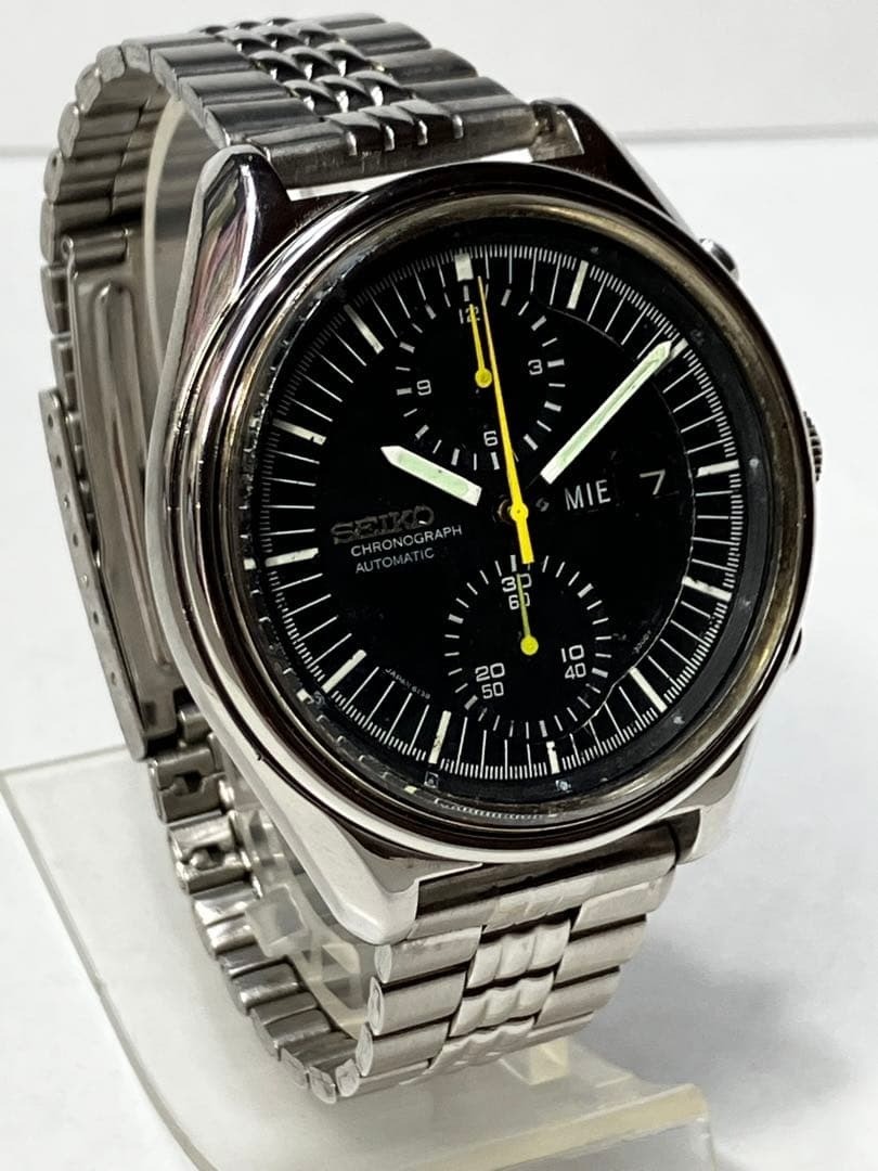 Seiko Speedtimer 6138-3002 Automatic Chronograph Black Dial Vintage image 6
