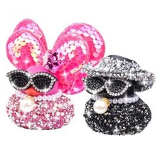Sparkly Diamond Rubber Duck Car Ornaments For Cool Car Accessories Rosepink