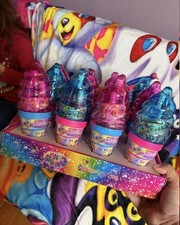 Lisa Frank Full Size Cosmetic Set Ice Cream Containers Nail Polish Lip Gloss
