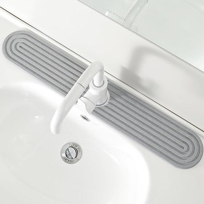 Kowiofame Absorbent Faucet Mat 23.6 X 3.9 inch Stone Sink Faucet Mat Diatomit...