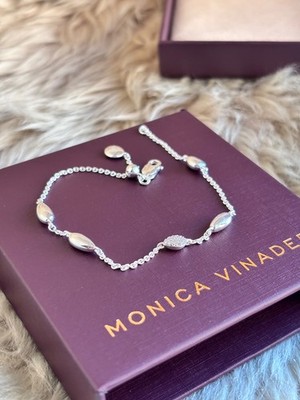 MONICA VINADER   Nura Teardrop Diamant Armband UVP 325£ Silber