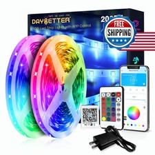 DAYBETTER LED Strip Lights 2 x 100ft RGB Music Sync Smart App Control
